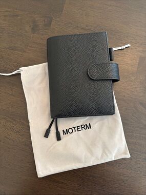 Moterm A6 Black Leather Cover for Notebooks Hobonichi Stalogy Midori Planners